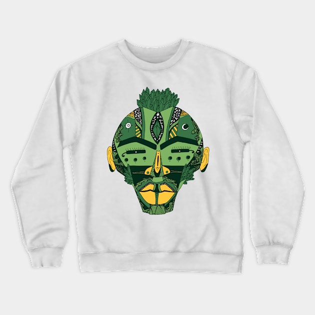 Forrest Green African Mask 4 Crewneck Sweatshirt by kenallouis